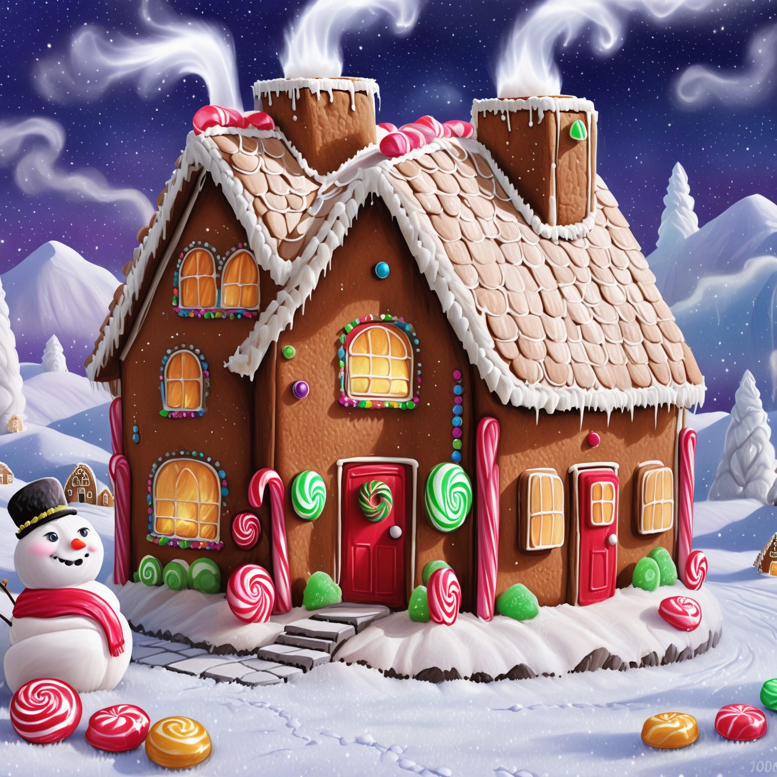 00066-photo realistic small village of gingerbread house houses.png